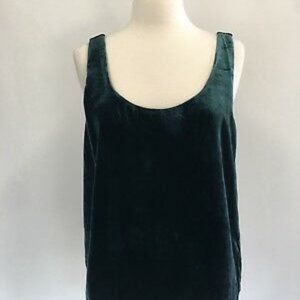 J Crew Forest Green Luxe Velvet Shell Tank Top Size 8